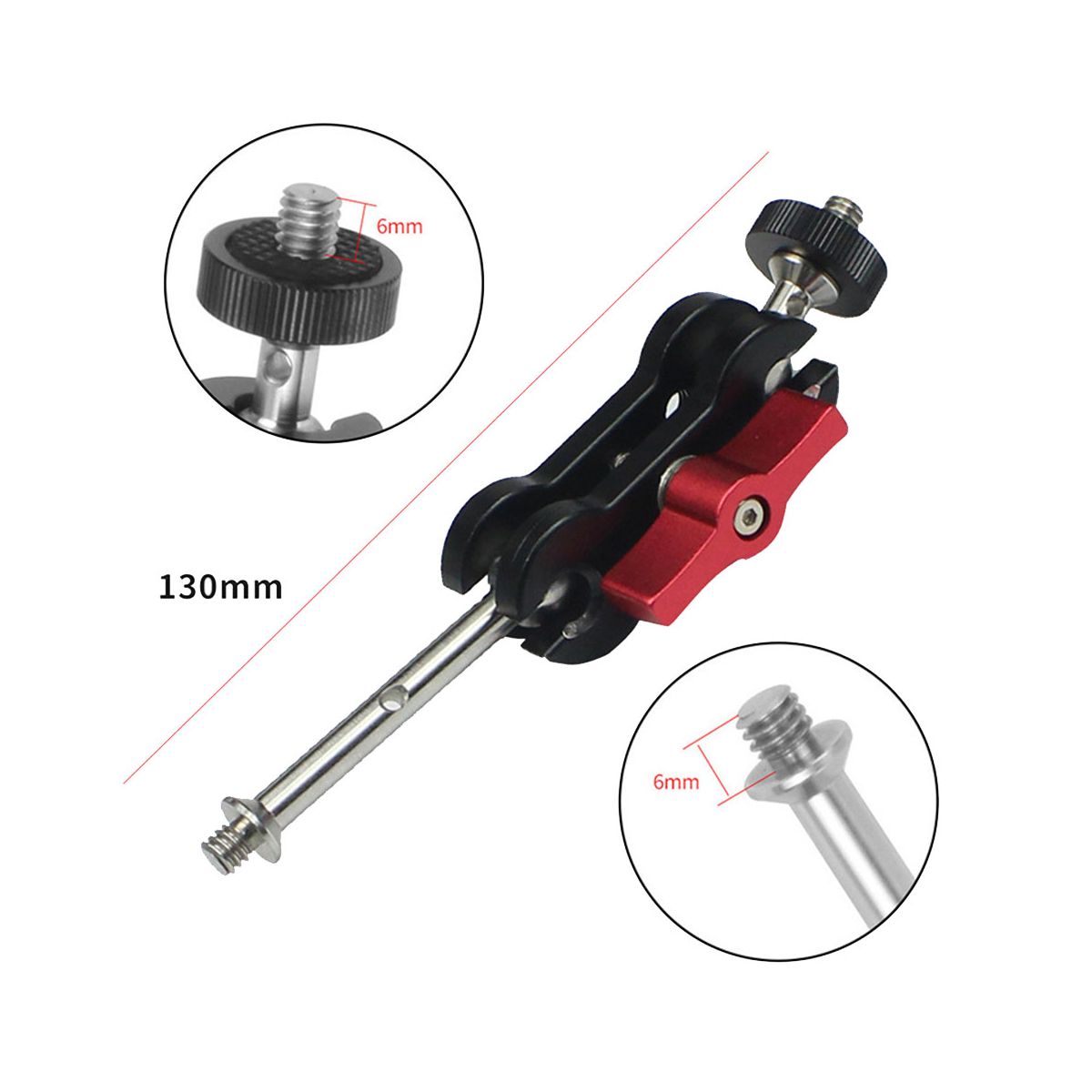 Articulating Arm Mount Double Ballhead 14 Inch Screw for DSLR Camera Light Tripod Live Hot Shoe Bracket Type A