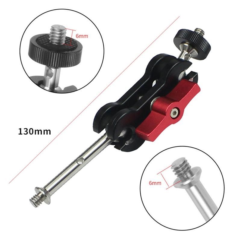 Articulating Arm Mount Double Ballhead 14 Inch Screw for DSLR Camera Light Tripod Live Hot Shoe Bracket Type A