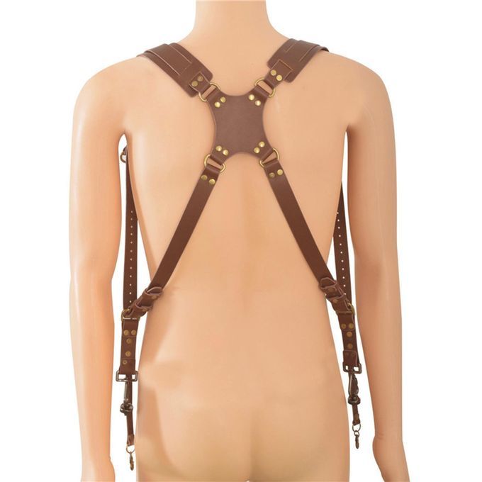 Cowhide Camera Strap Accessories For Two Cameras Strap Sling Brown