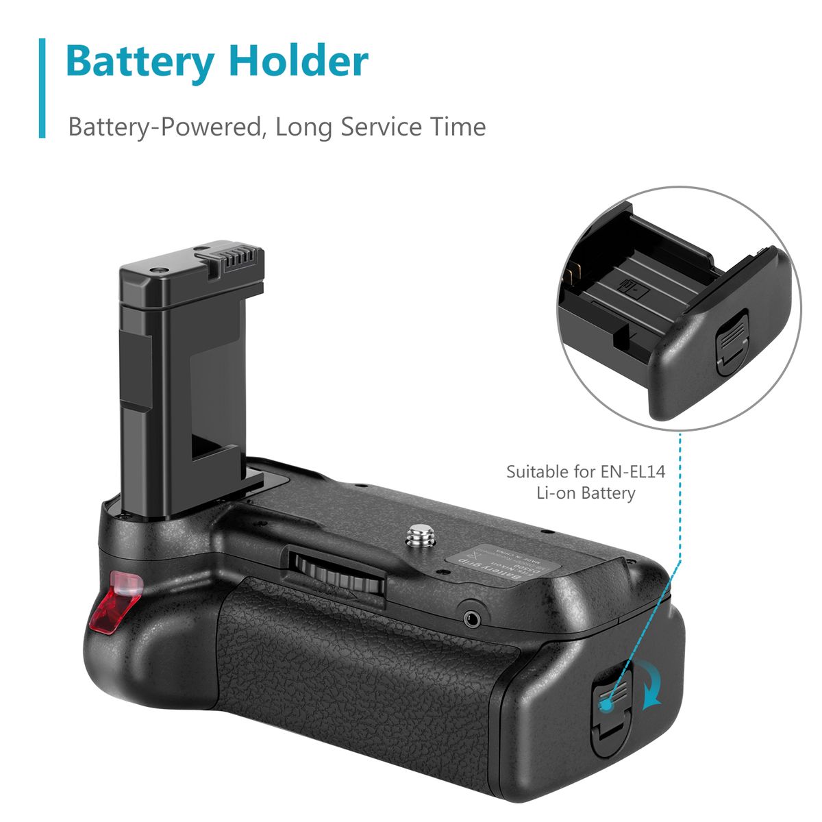 Professional Vertical Battery Grip Work With EN-EL14A Rechargeable Battery For Nikon D5600 D5500 DSLR Camera (Battery Not Included)