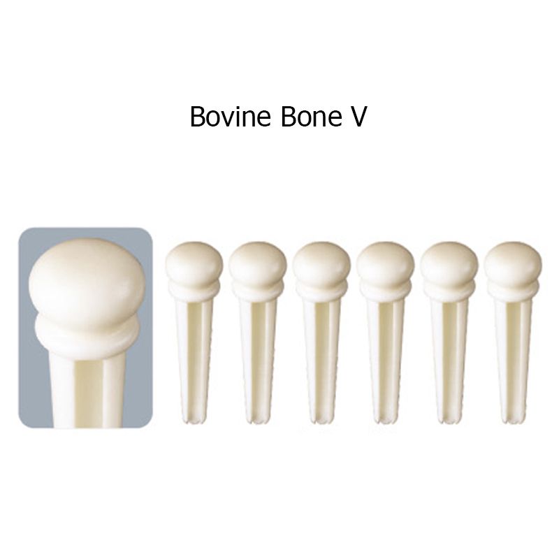 6pcs/Set Acoustic Guitar Bridge Pins 100% Ebony/Bovine Bone/Rosewood/Cocopolo Shell F