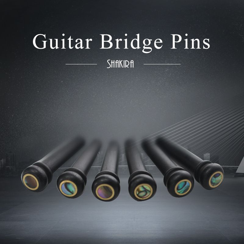 6pcs/Set Acoustic Guitar Bridge Pins 100% Ebony/Bovine Bone/Rosewood/Cocopolo Shell F