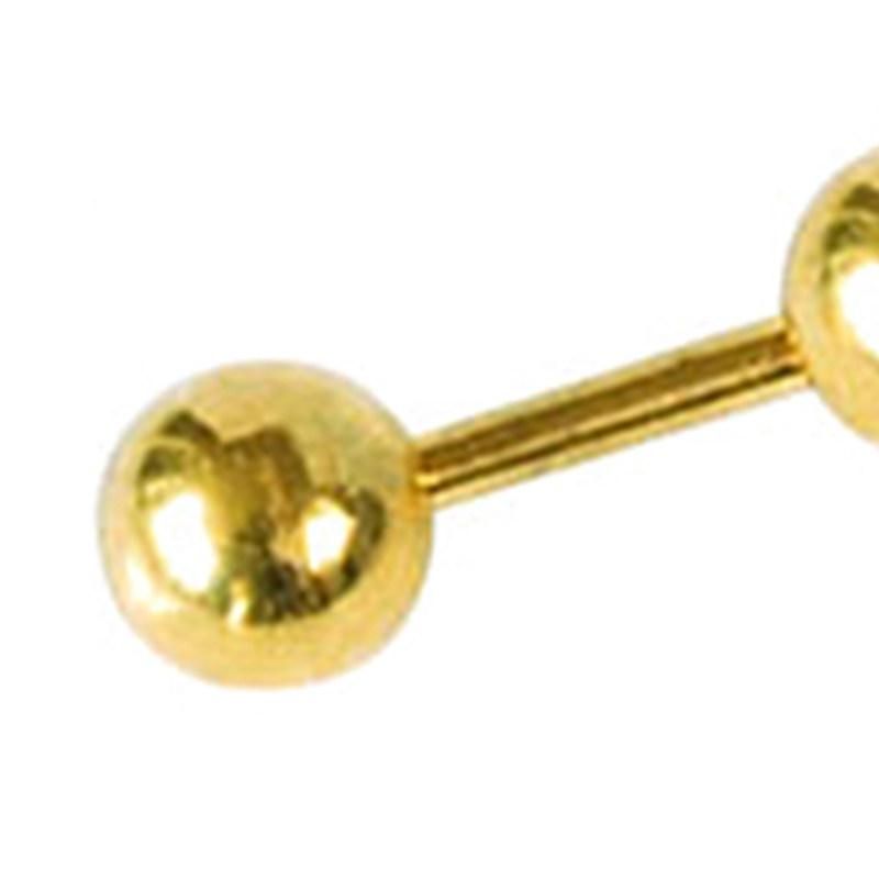Ear Studs Simple Wear-resistant Men Punk Ball Barbell-Golden