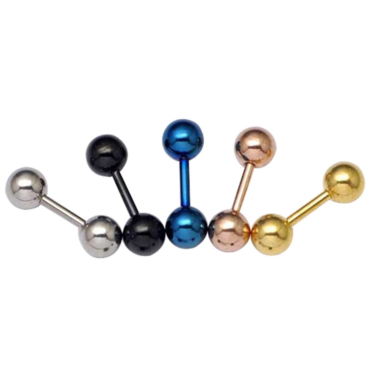 Ear Studs Simple Wear-resistant Men Punk Ball Barbell-Golden