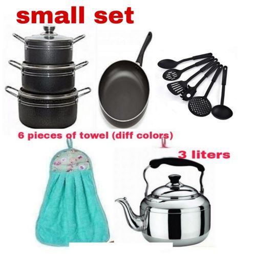 Pot .Non Stick, Frying Pan, Kettle, Spoon, Towel,pot Combo