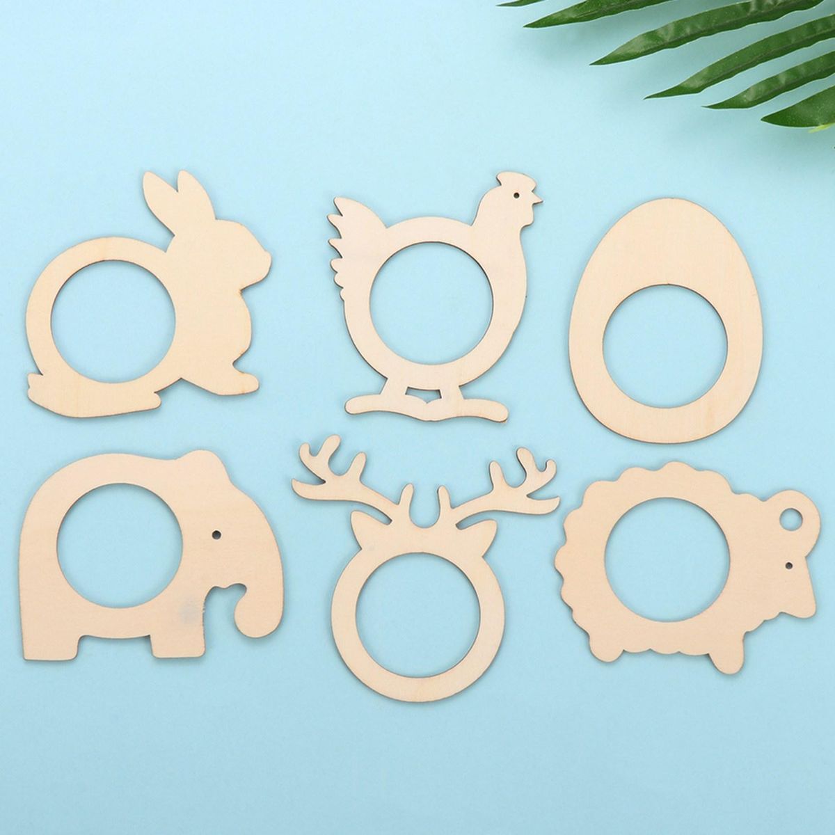 10 PCS Wooden Egg Shape Napkin Holder Rings Towel Buckles