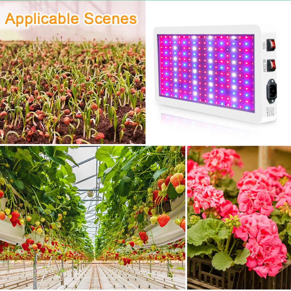1000W LED Grow Light For Indoor Plants 216 LEDs Full