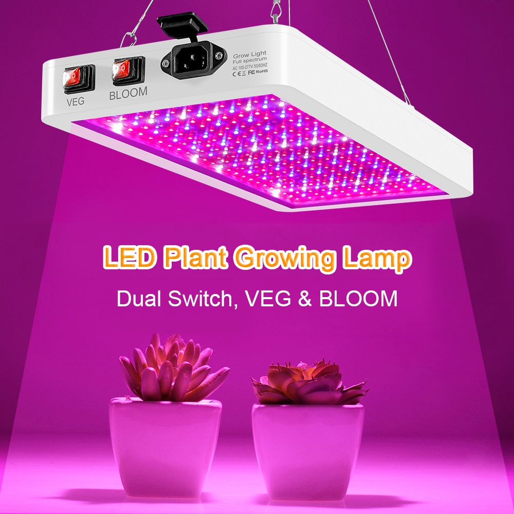 1000W LED Grow Light For Indoor Plants 216 LEDs Full