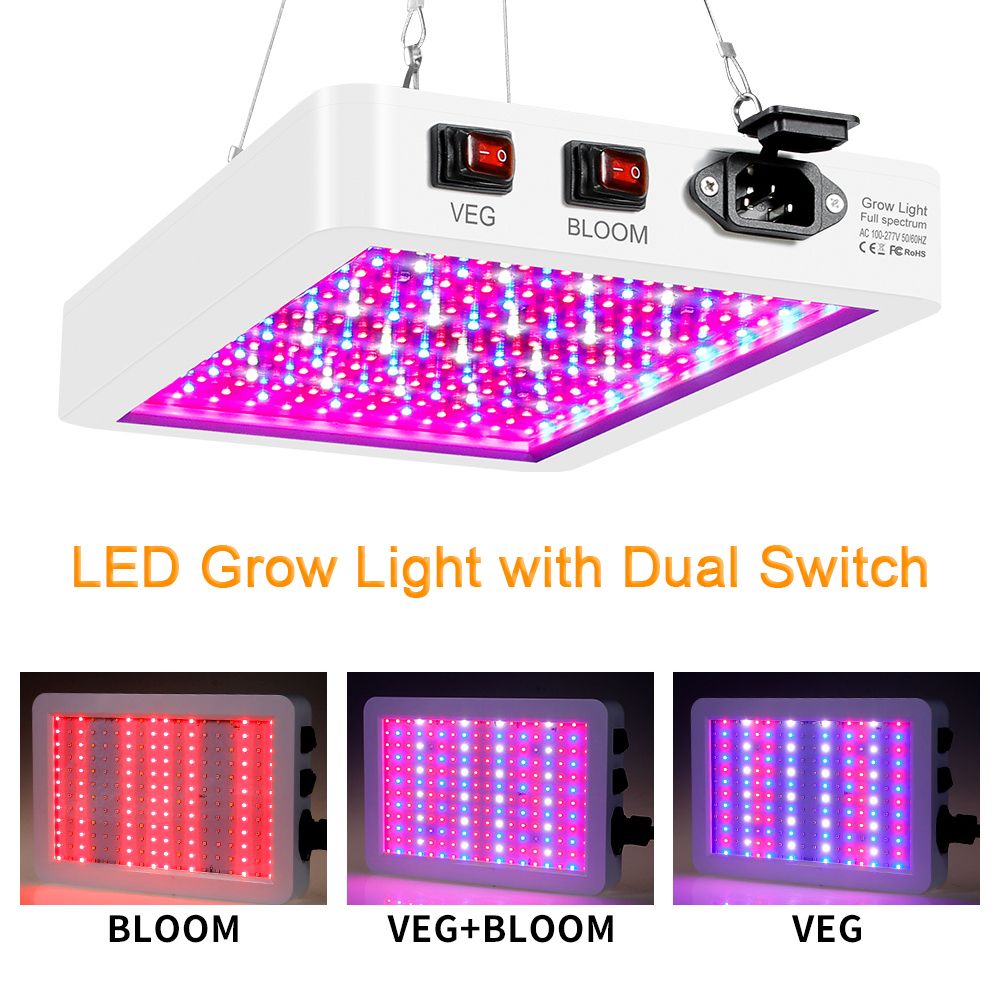 1000W LED Grow Light For Indoor Plants 216 LEDs Full