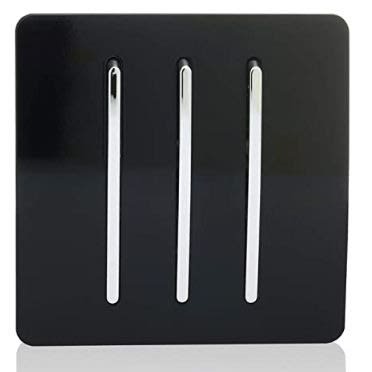 Uk 3 Gang Black Switch