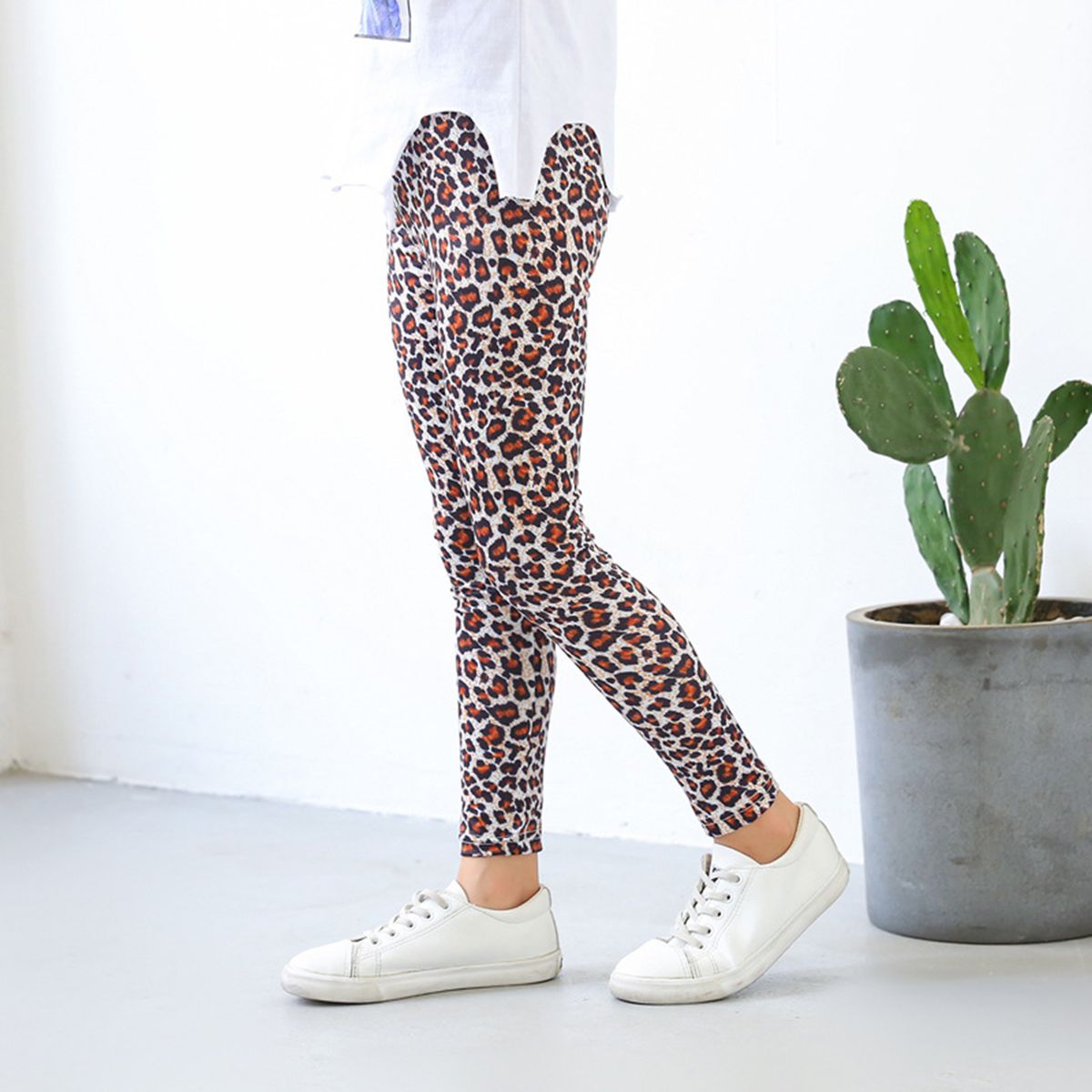 Trousers Printing All Match Children Girls High-Blue