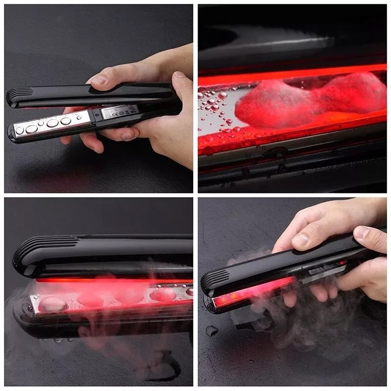 Ultrasonic Hair Care Tools LCD Display Protect Argan Oil Recover Damaged Electric Hot Treatment Styler Cold  Straightener