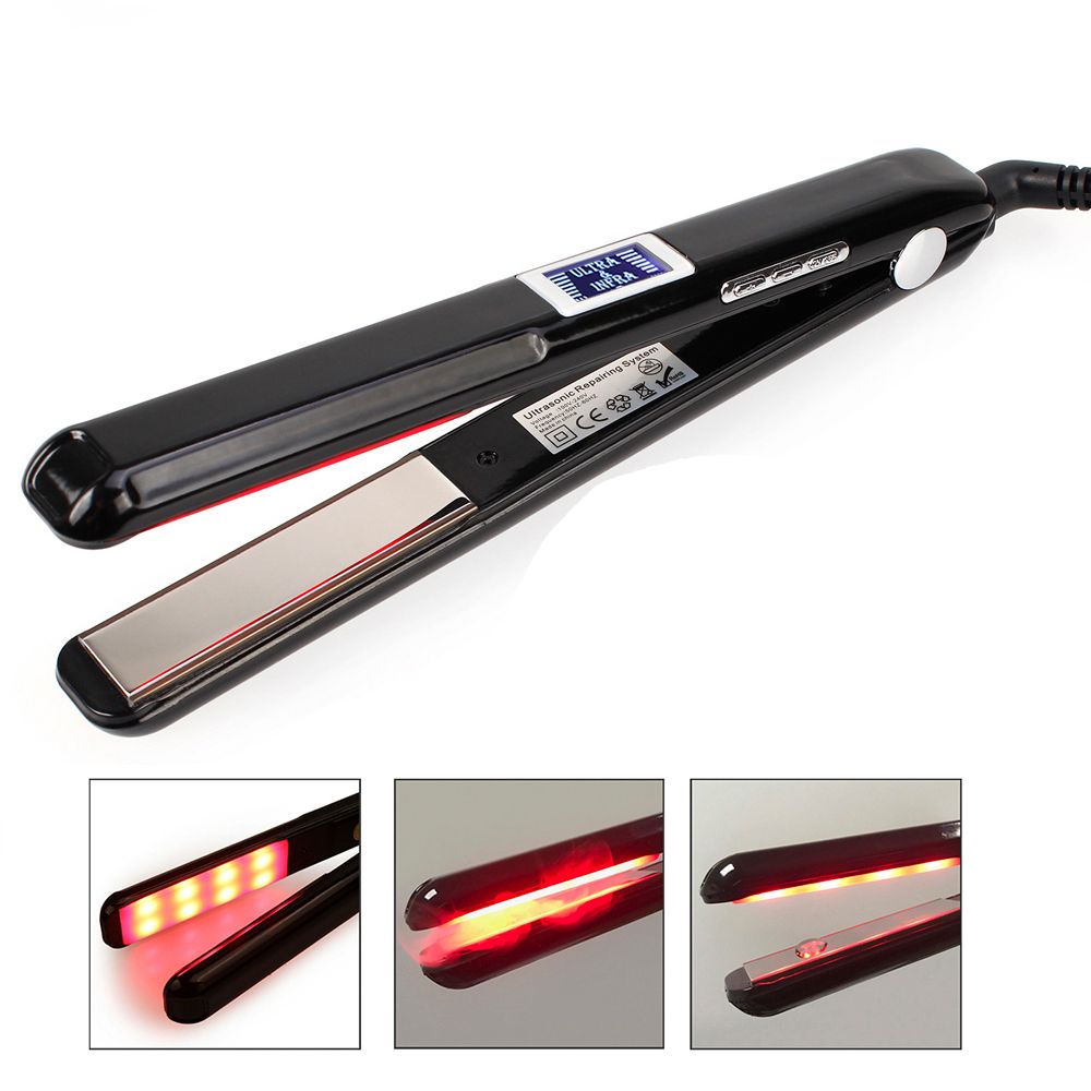 Ultrasonic Hair Care Tools LCD Display Protect Argan Oil Recover Damaged Electric Hot Treatment Styler Cold  Straightener