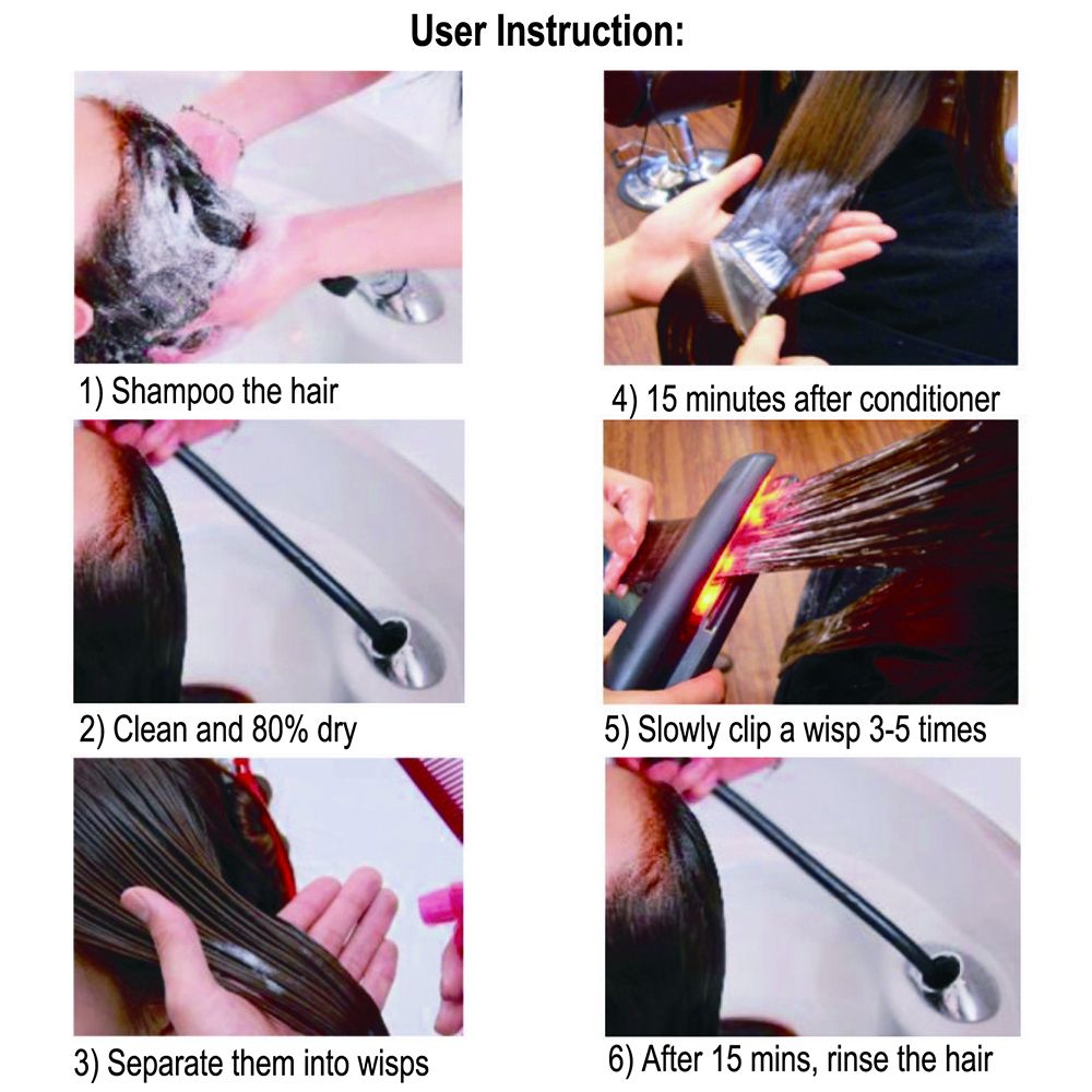 Ultrasonic Hair Care Tools LCD Display Protect Argan Oil Recover Damaged Electric Hot Treatment Styler Cold  Straightener