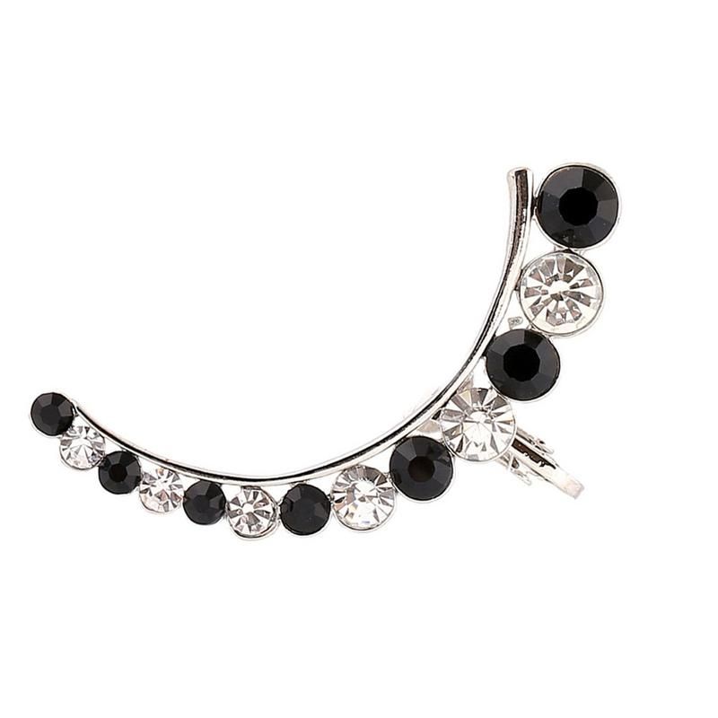 Women Fashion Creative Rhinestone Ear Stud Cuff-Light Grey