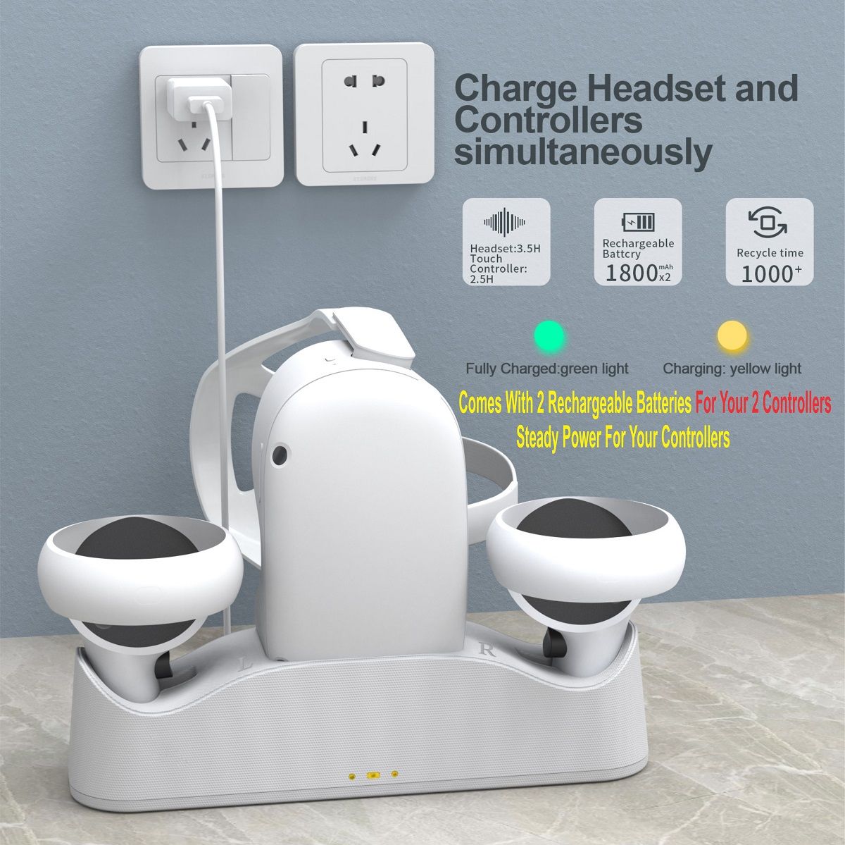 Oculus Quest 2 VR Charging Kits With Controller Rechargeable Battery