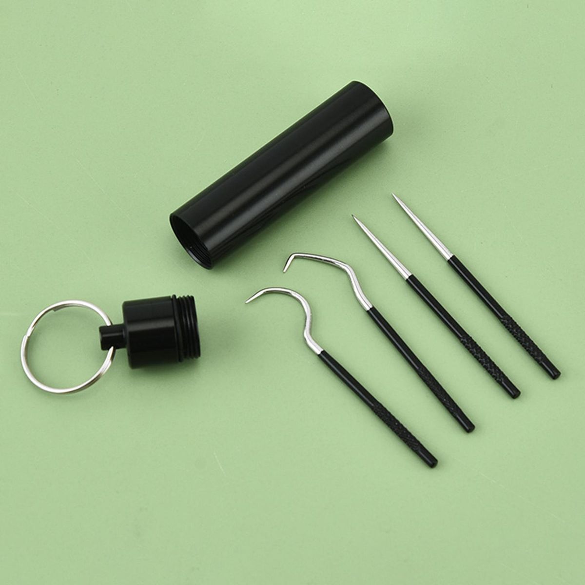 5Pcs Stainless Steel Toothpick  Cleaner Tools Reusable For Black
