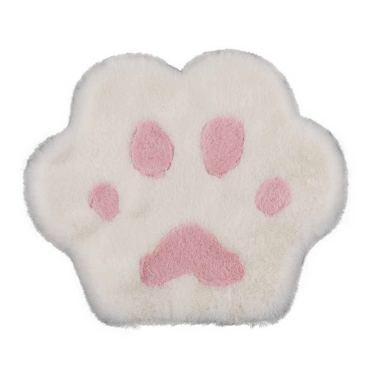 Car Seat Pad Cartoon Cat Paw Winter Warm Car Seat Cushion White Pink