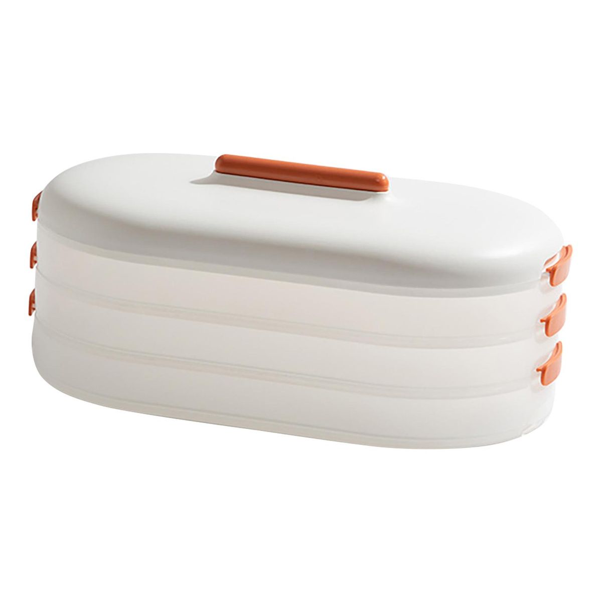 Dumpling Storage Box Multilayer Convenient PP-White