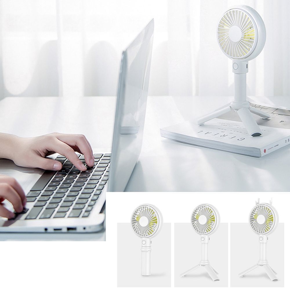 Desktop Cooling Rechargeable Small USB Portable With USB 2000MA/3550mAh Fan Function 3-Speed Handheld Fan Holder Mini Fans