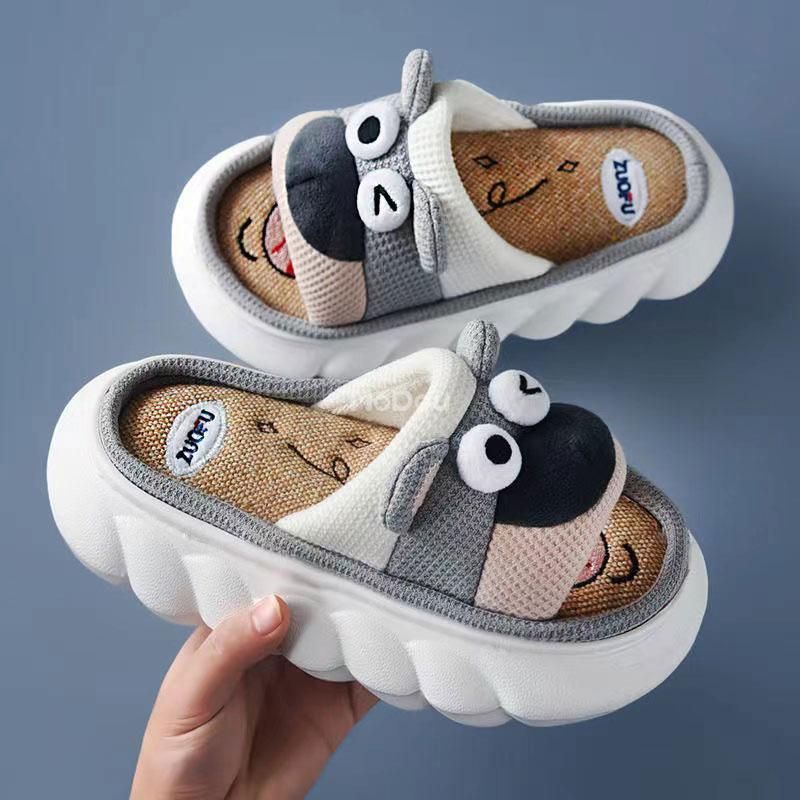 Mo Dou 2022 All Senson Designer Slippers Cute Cartoon Lovely Cat Bedroom Cotton Home Shoes Indoor Thick Sole Couples Men Women