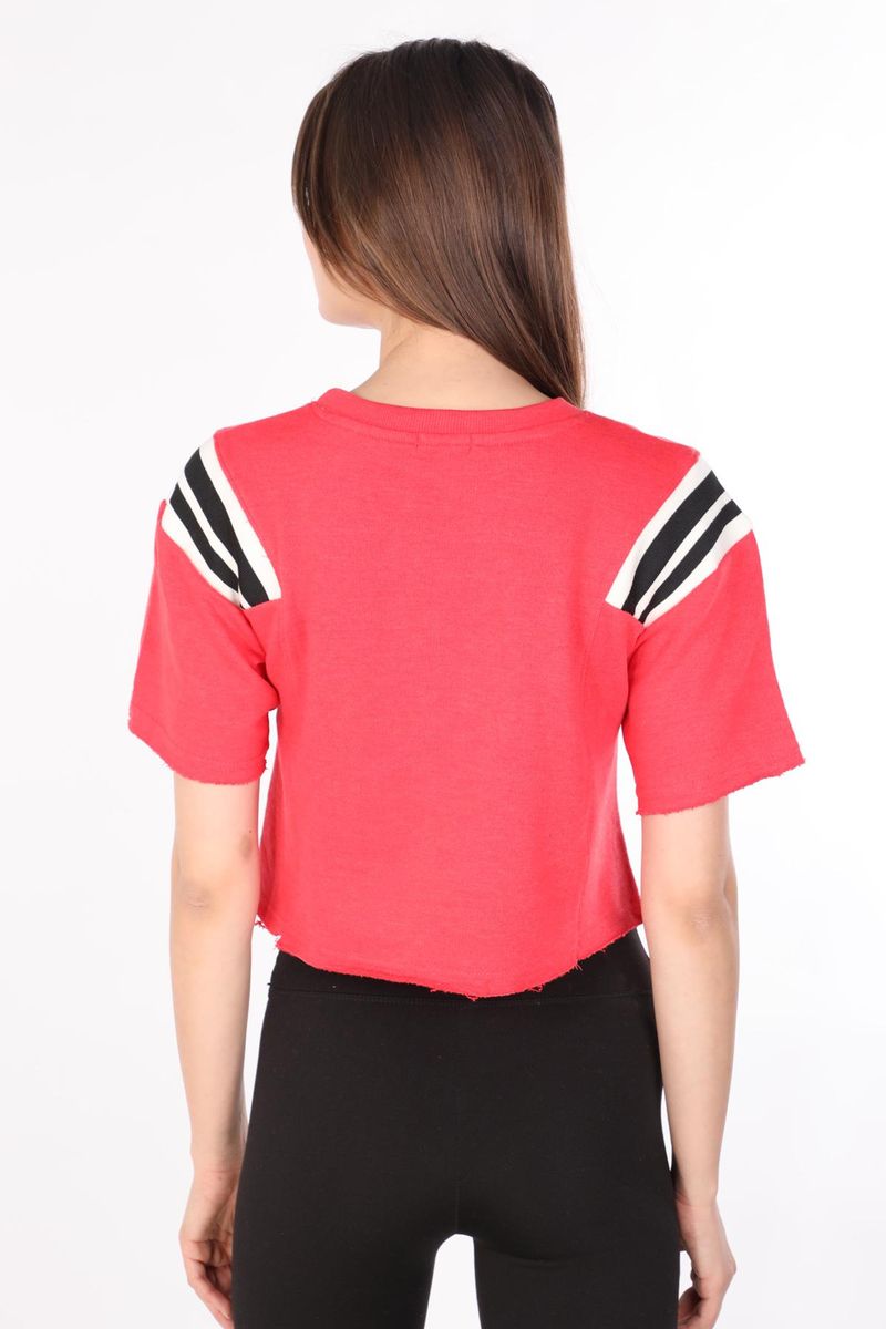 Women's Ribbed Crop T-shirt Pomegranate Blossom