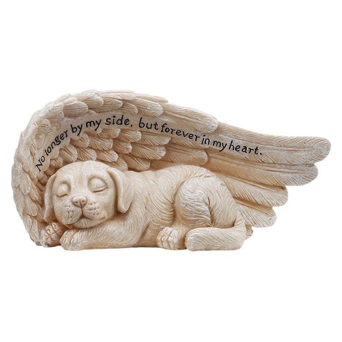 Angel Pet Statue Puppy Dog In Wing Grave Marker Figurine Craft Garden