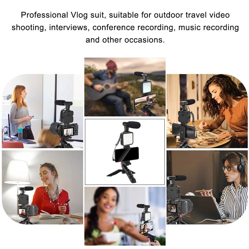 3 In 1 Vlogging Video Making Kit Compatible With IPhones And Smartphones