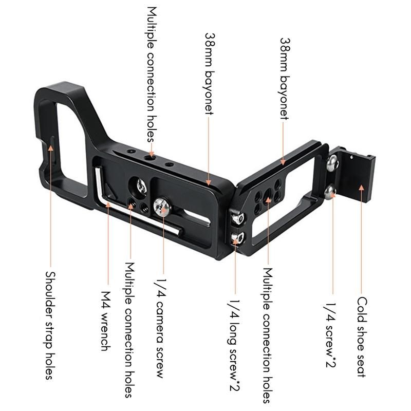 A7R4 A7M4 Stretchable Adjustable Quick Release L Plate/Bracket Hand Grip with Hot Shoe for Sony A7RIV A7MIV Camera RRS