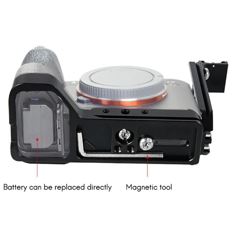 A7R4 A7M4 Stretchable Adjustable Quick Release L Plate/Bracket Hand Grip with Hot Shoe for Sony A7RIV A7MIV Camera RRS