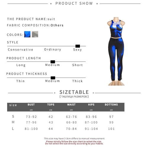 Two Piece Set Women Stunning Sleeveless O-neck Vest + High Waist Skinny Pants