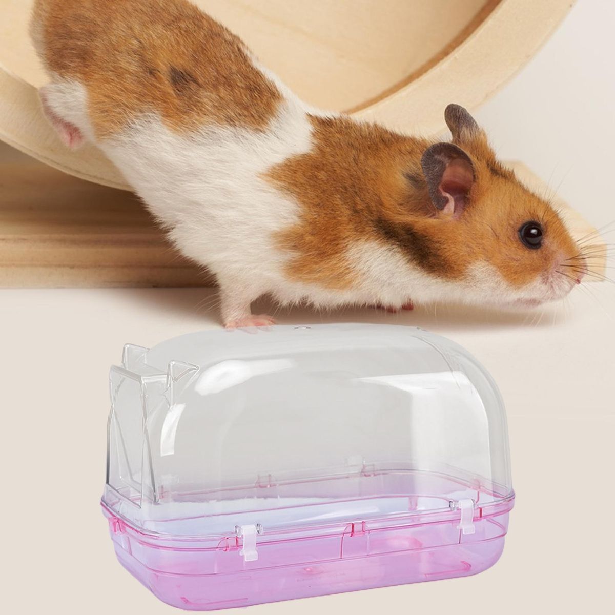 Pet Bathroom Hamster Guinea Pig Rat Chinchilla Sand Bath Container Pink