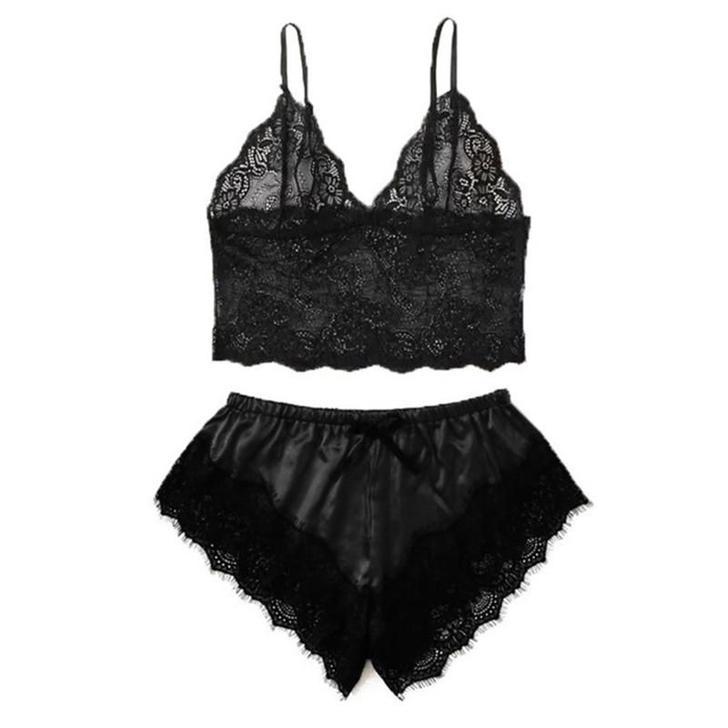 Sleepwear Sexy Satin Vintage for Women Lace Lingerie V-Neck Camisole To Rest Overnight Seamless Underwear