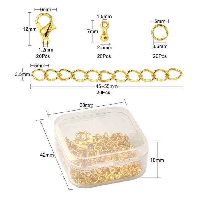 80x Jewelry Making DIY Accessories Necklace Fasteners Hook For Gold