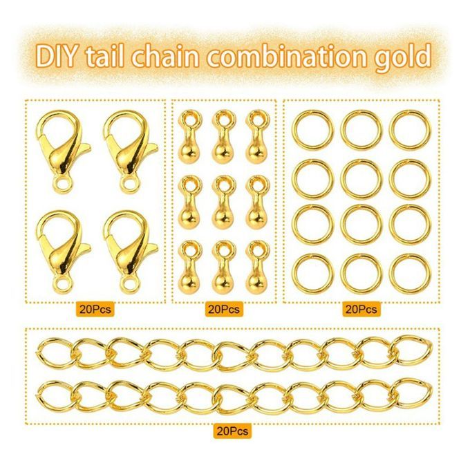80x Jewelry Making DIY Accessories Necklace Fasteners Hook For Gold