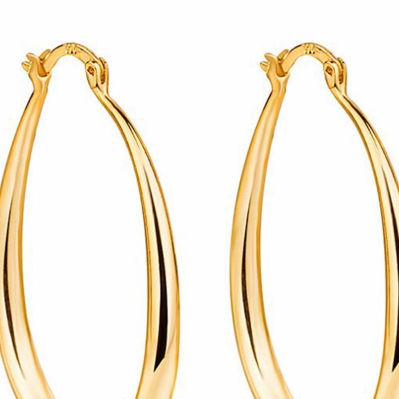 1 Pair Women Earrings Simple Dress Up Alloy Office-Golden