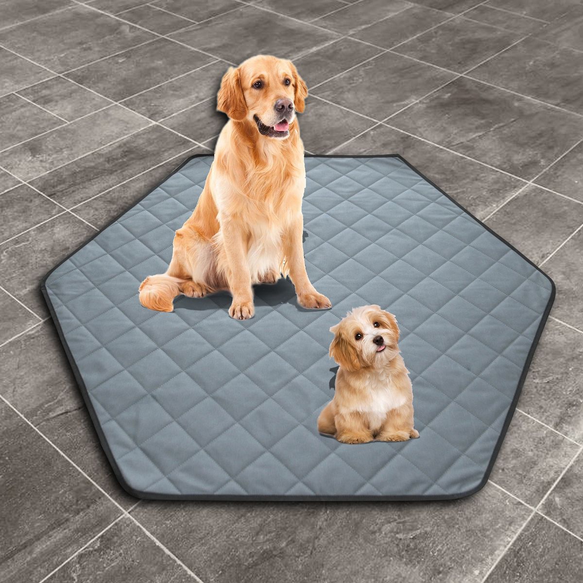 Pet Cage Liner Indoor Waterproof Hexagon Pet Pee Pad Grey