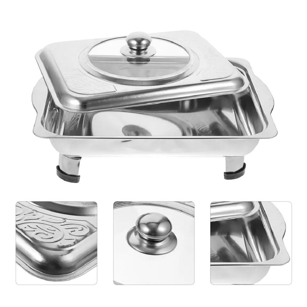 FOOD PLATE CHARFING DISH - SILVER