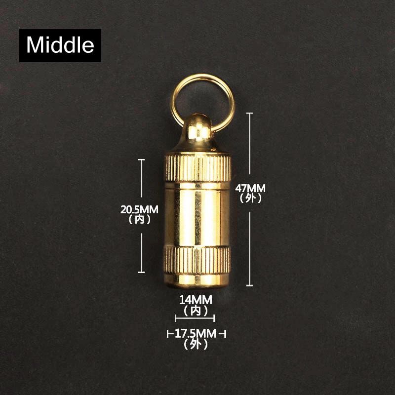 Copper Waterproof Sealed Pill Box Travel Pill Case Vitamins Storage Container Mini BrCapsules Organizer For Medicine Tablets Middle
