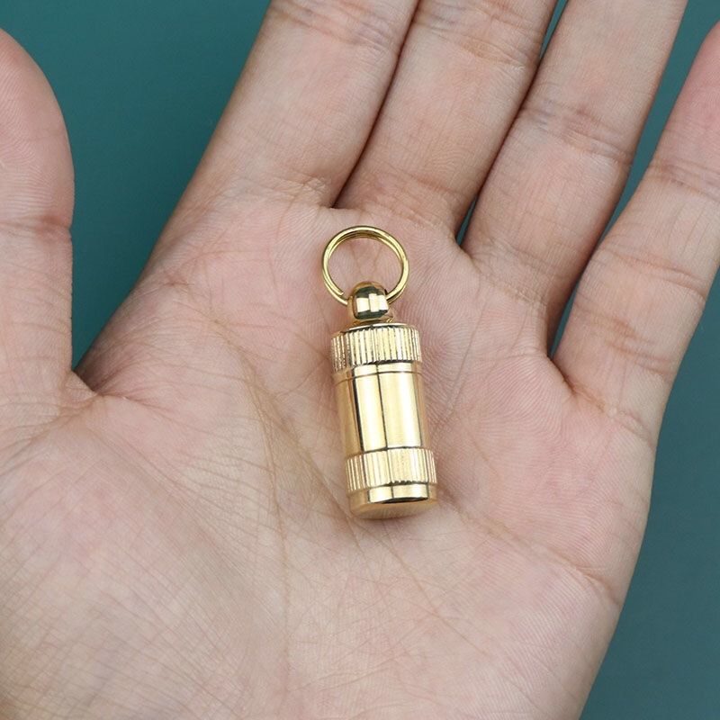 Copper Waterproof Sealed Pill Box Travel Pill Case Vitamins Storage Container Mini BrCapsules Organizer For Medicine Tablets Middle
