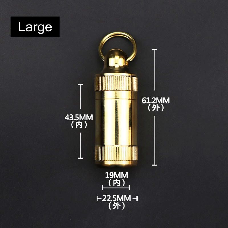Copper Waterproof Sealed Pill Box Travel Pill Case Vitamins Storage Container Mini BrCapsules Organizer For Medicine Tablets Middle