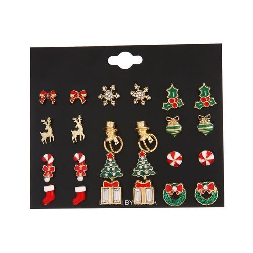 Christmas Earrings Christmas Tree Snowman Gift Elk Earrings Set