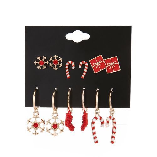 Christmas Earrings 6 Pieces Gift Alloy Simple Combination Earrings