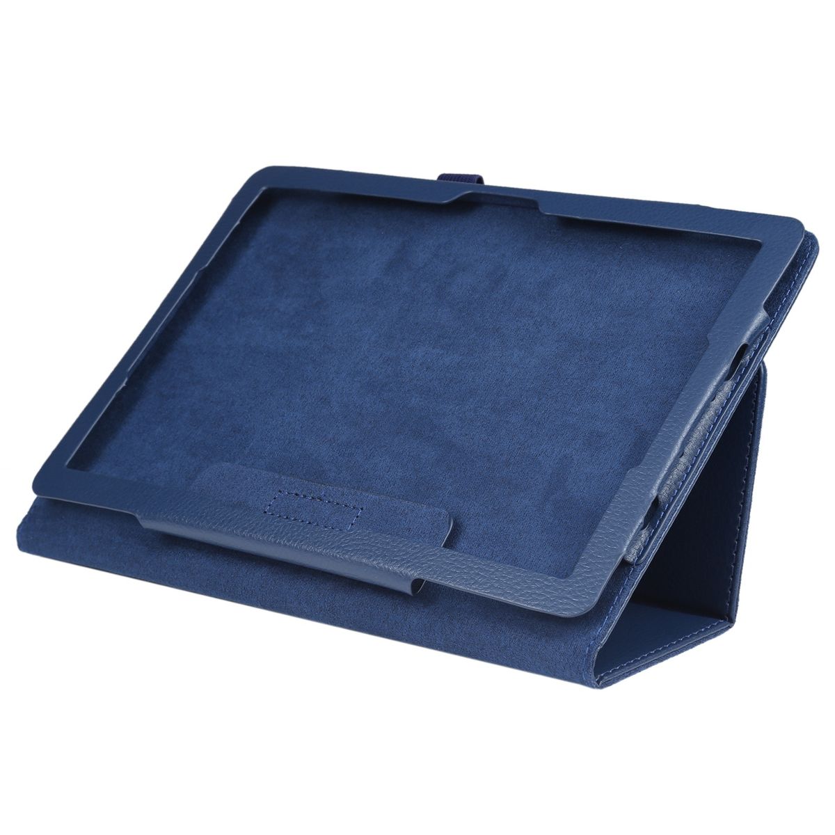 For Amazon Fire HD 10 2021 Litchi Texture Solid Color Horizontal Flip Leather Case With Holder & Pen Slot(Blue)
