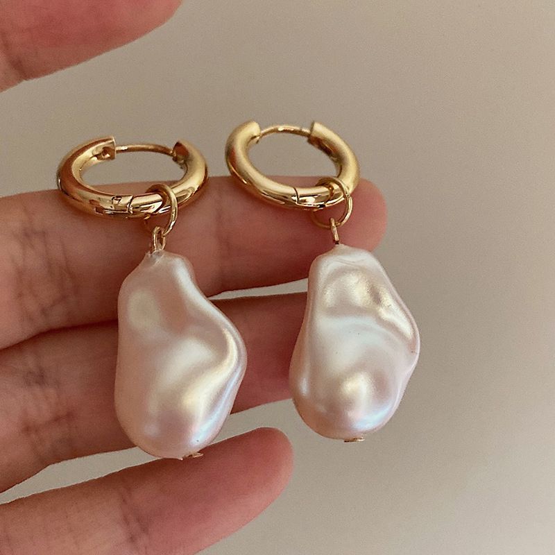 French Vintage Baroque Pearl Droplet Earrings