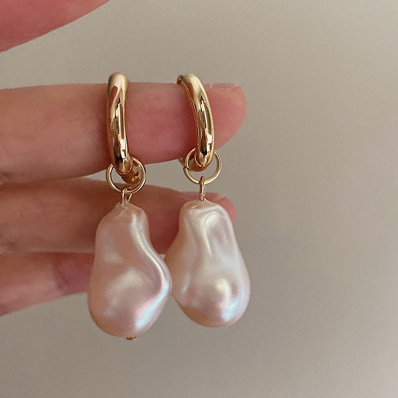 French Vintage Baroque Pearl Droplet Earrings