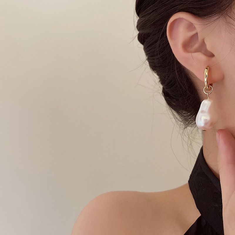 French Vintage Baroque Pearl Droplet Earrings