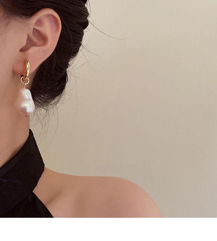 French Vintage Baroque Pearl Droplet Earrings