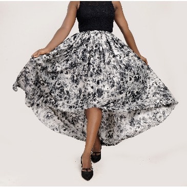 Satin High Low Skirt