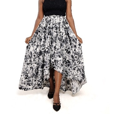 Satin High Low Skirt